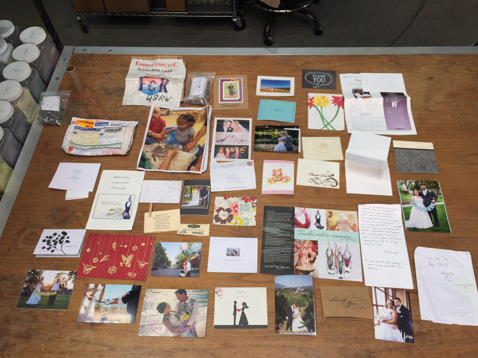 Thank you notes from our clients that we've collected and cherish.