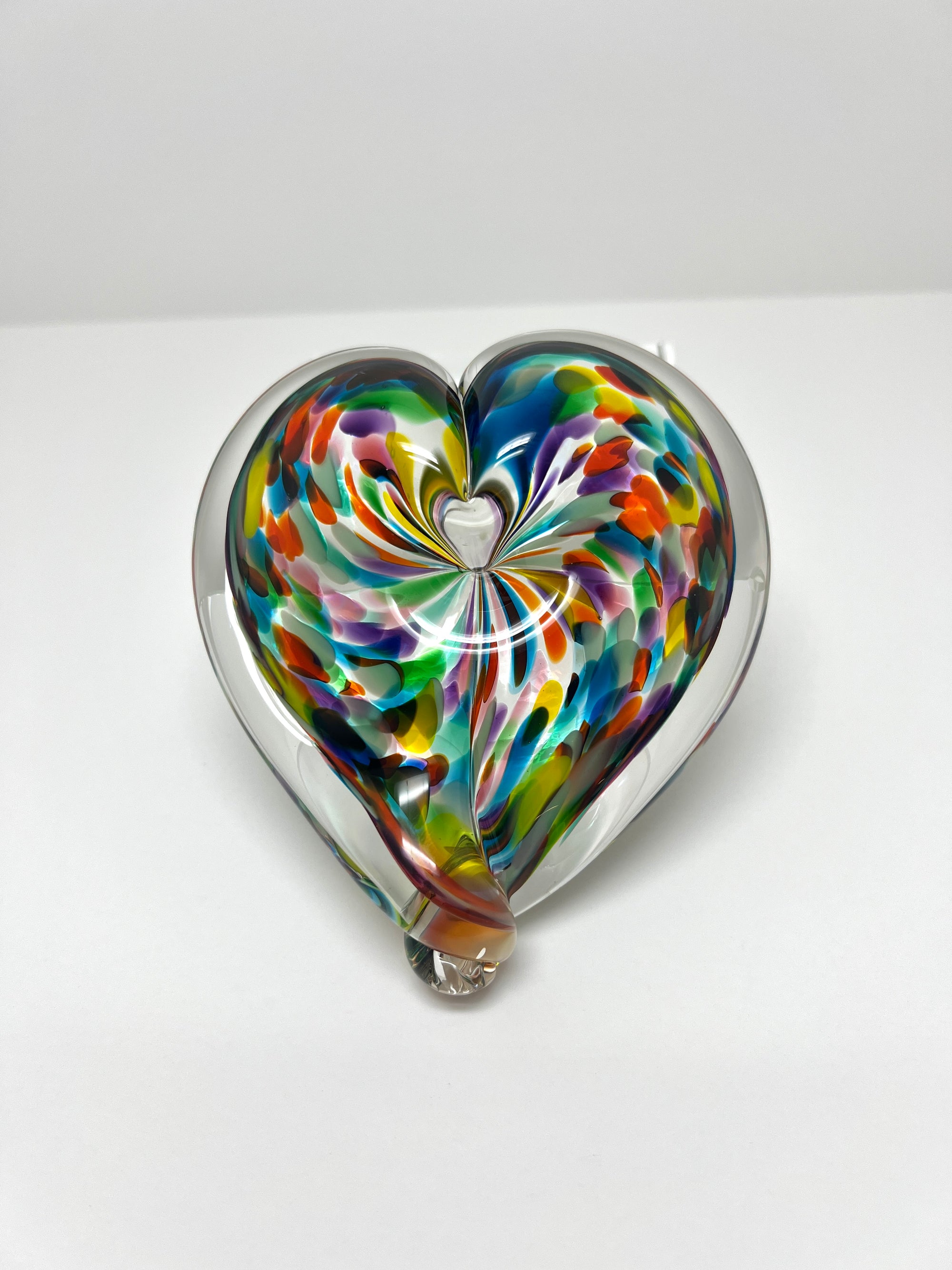 Glass Eye Studios "Heart Of Fire Bohemian " Hand Blown Glass Paperweight Second Pristineauction.com